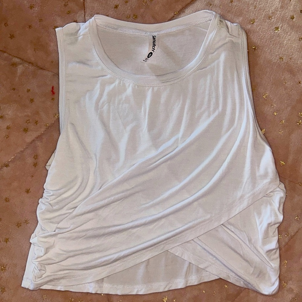 Cute white cross-cross tank!